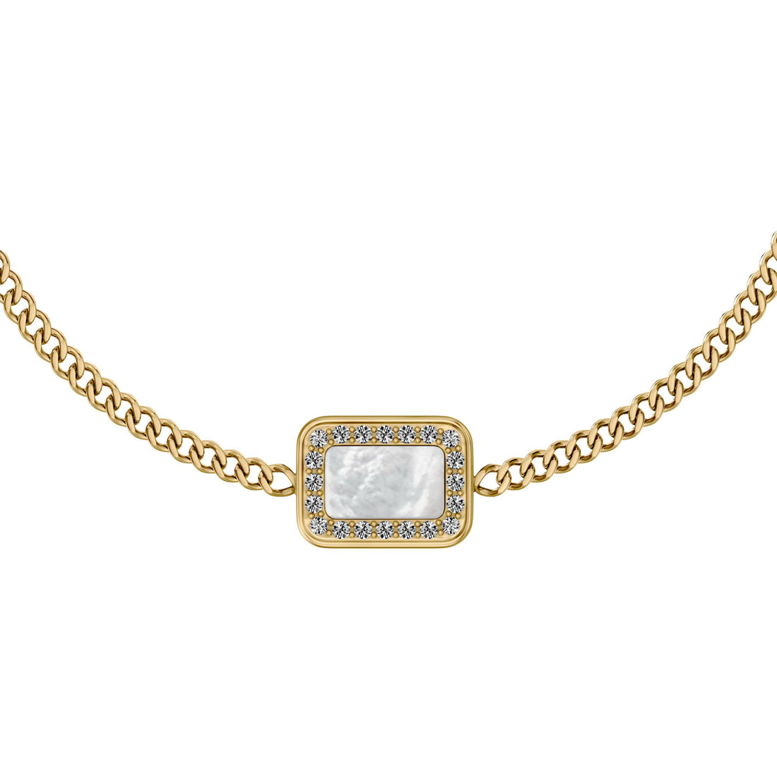 Fossil Women's Raquel Glitz White Mother-of-Pearl Station Bracelet -  JF04998710