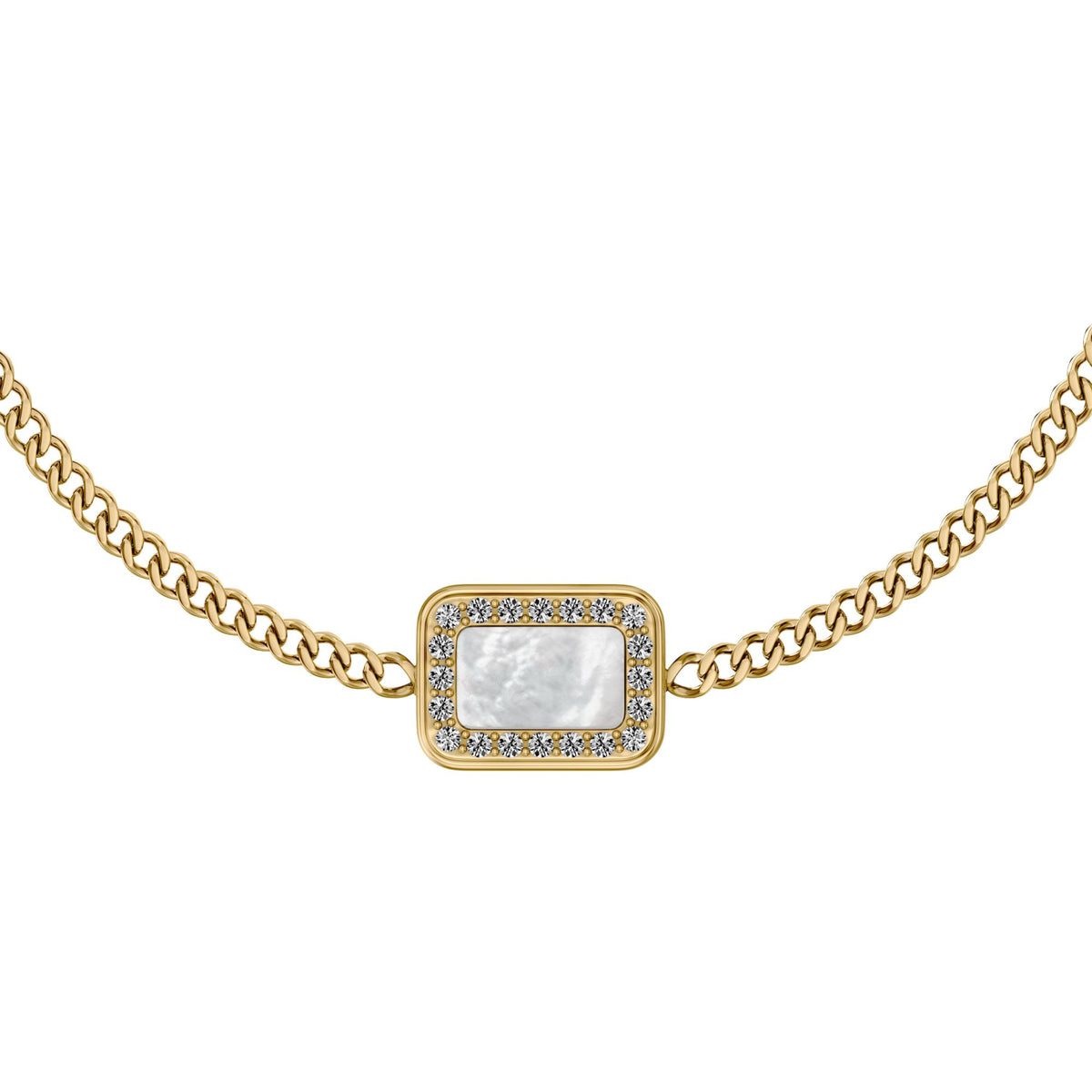 Fossil Women's Raquel Glitz White Mother-of-Pearl Station Bracelet -  JF04998710 (1)