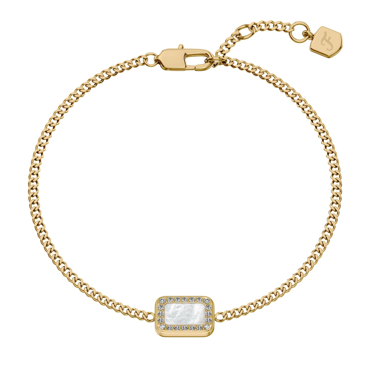 Fossil Women's Raquel Glitz White Mother-of-Pearl Station Bracelet -  JF04998710