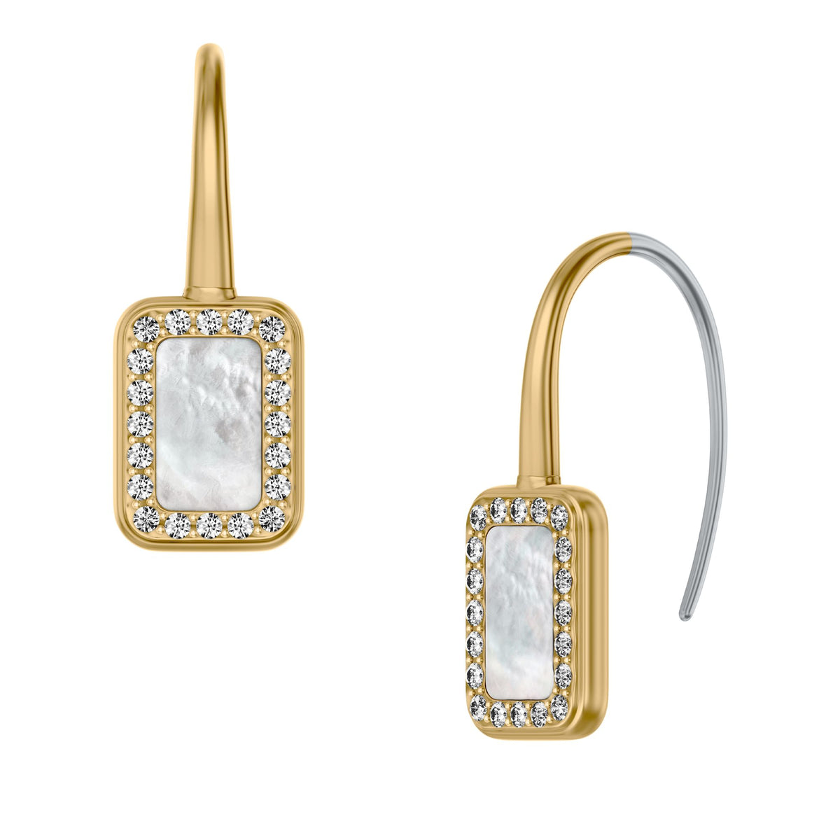 Fossil Women's Raquel Glitz White Mother-of-Pearl Drop Earrings -  JF04999710