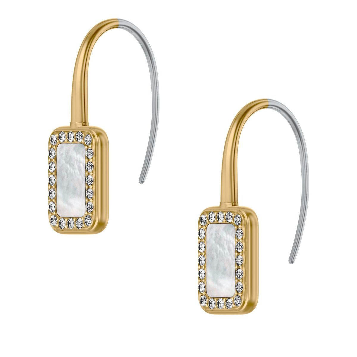 Fossil Women's Raquel Glitz White Mother-of-Pearl Drop Earrings -  JF04999710 (1)