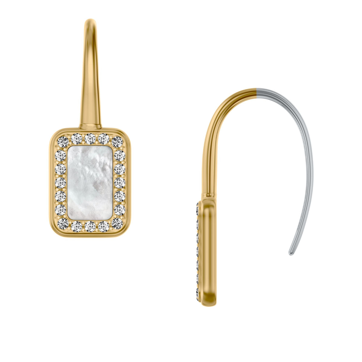 Fossil Women's Raquel Glitz White Mother-of-Pearl Drop Earrings -  JF04999710 (2)
