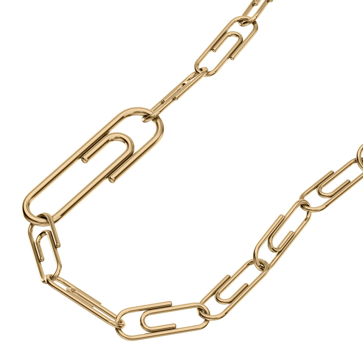 Fossil Women's Paperclip Collection Gold-Tone Stainless Steel Chain Necklace -  JF05004710 (3)