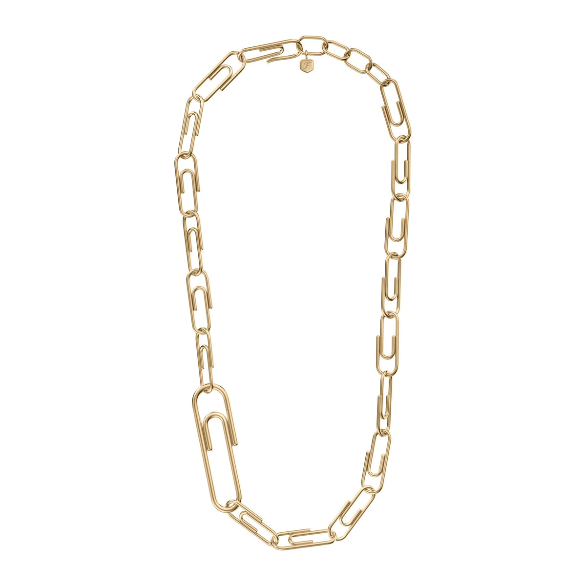 Fossil Women's Paperclip Collection Gold-Tone Stainless Steel Chain Necklace -  JF05004710