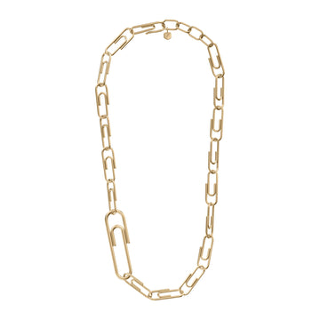 Fossil Women's Paperclip Collection Gold-Tone Stainless Steel Chain Necklace -  JF05004710