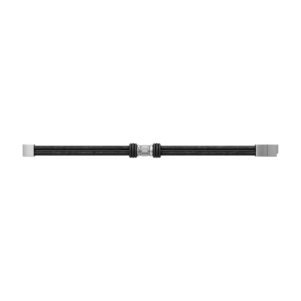 Fossil Men's Machine Rondelles Black Leather Multi-Strand Bracelet -  JF05008040 (3)