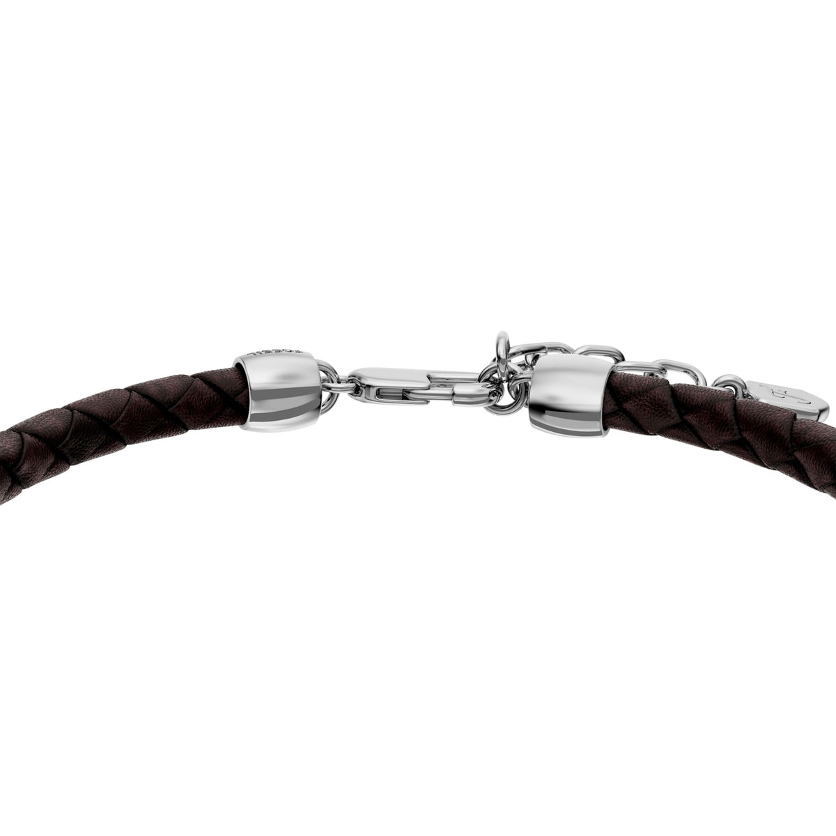Fossil Men's Everett Enamel Brown Leather Station Bracelet -  JF05023040 (1)