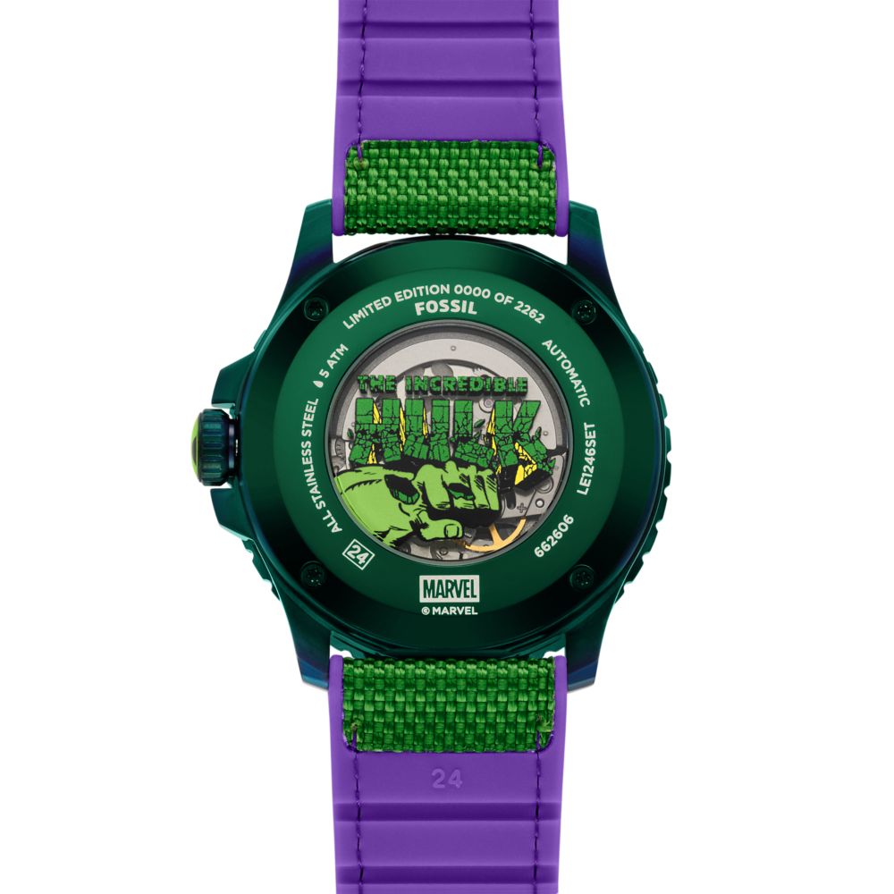 Fossil Marvel x Fossil Limited-Edition Incredible Hulk 45mm Automatic Watch - LE1246SET (2)