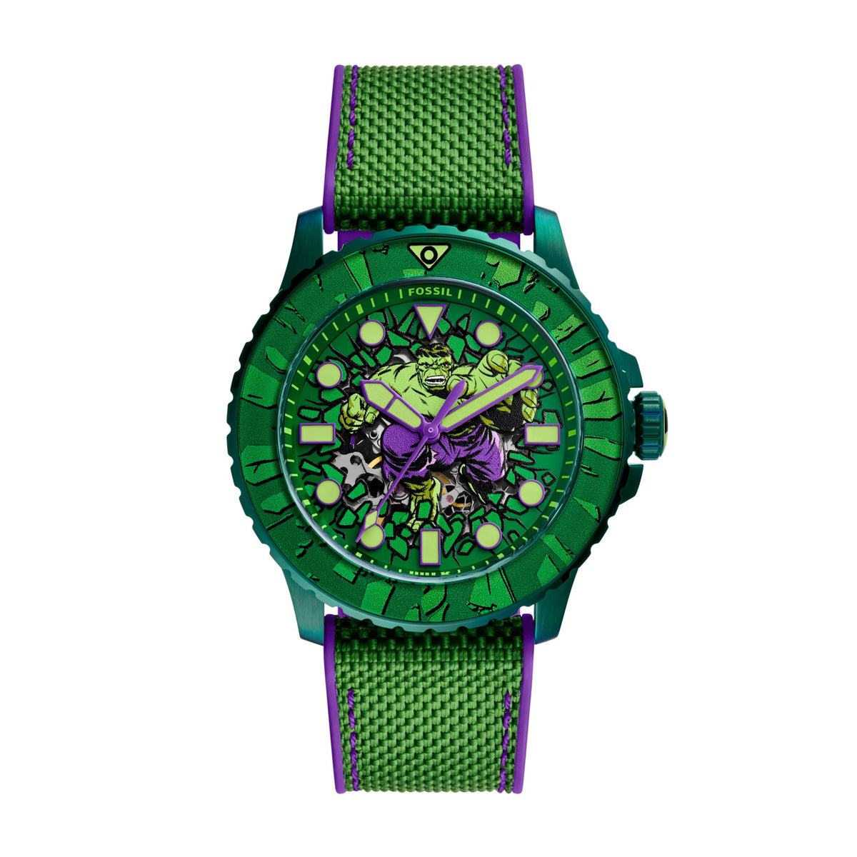 Fossil Marvel x Fossil Limited-Edition Incredible Hulk 45mm Automatic Watch - LE1246SET