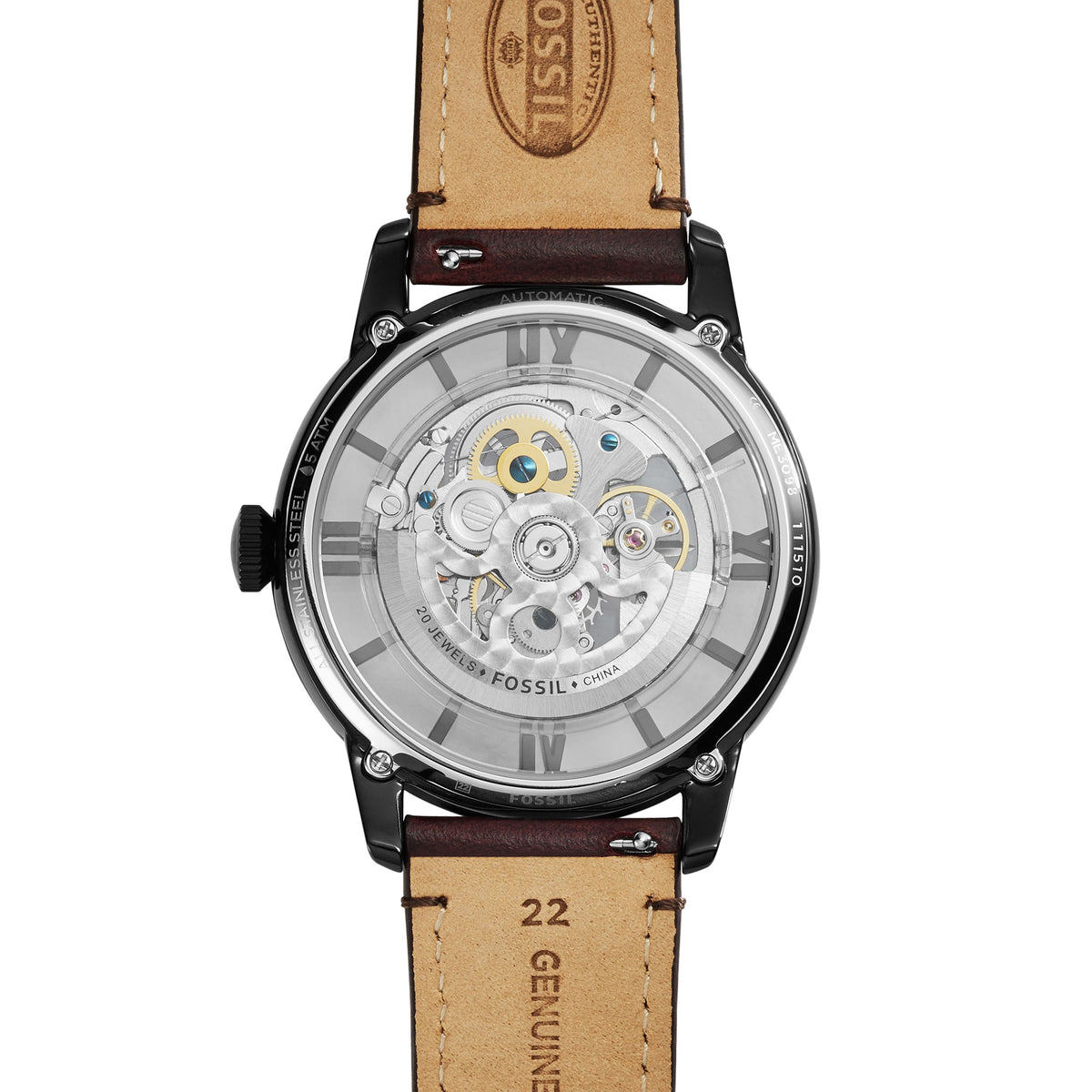 Fossil Townsman 44mm Automatic Dark Brown Leather Watch - ME3098 (2)