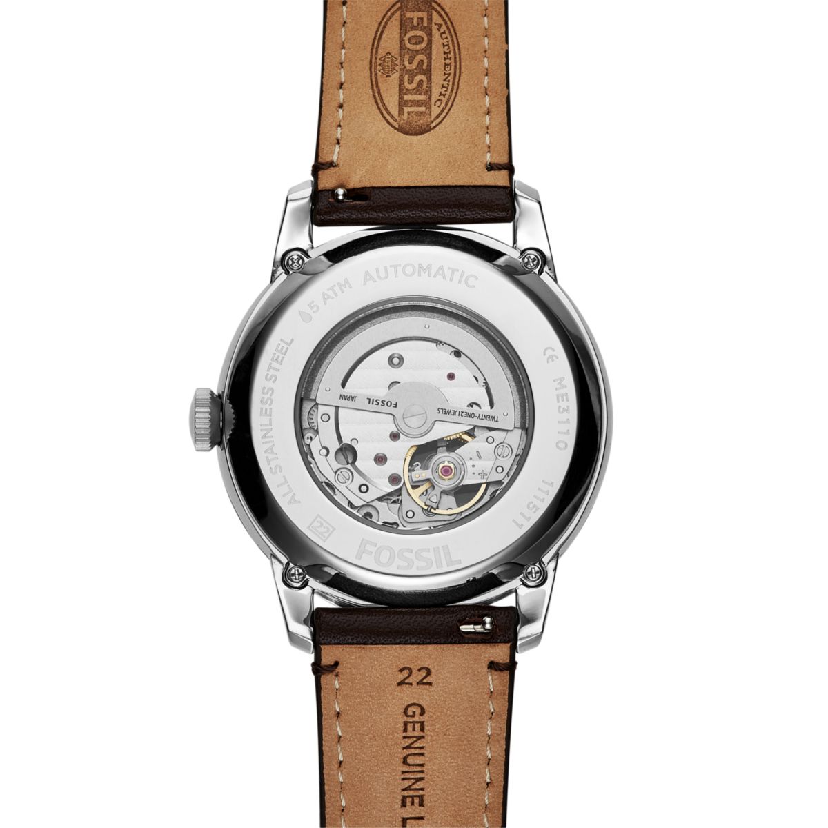 Fossil Townsman 44mm Automatic Brown Leather Watch - ME3110 (2)