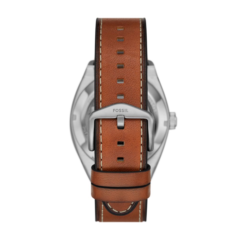 Fossil Everett 42mm Automatic Brown Leather Watch - ME3261 (3)