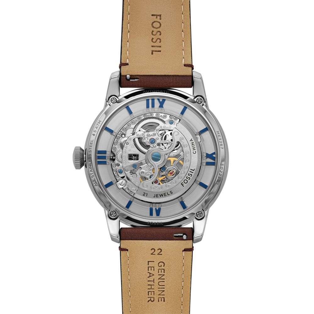 Fossil Townsman 44mm Automatic Brown Leather Watch - ME3267 (2)