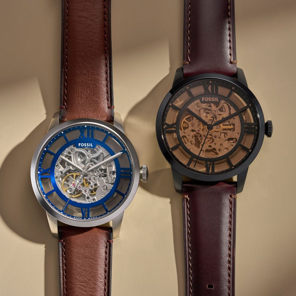 Fossil Townsman 44mm Automatic Brown Leather Watch - ME3267 (4)