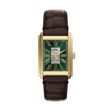 Fossil Carraway 30mm Automatic Brown Croco Leather Watch - ME3271