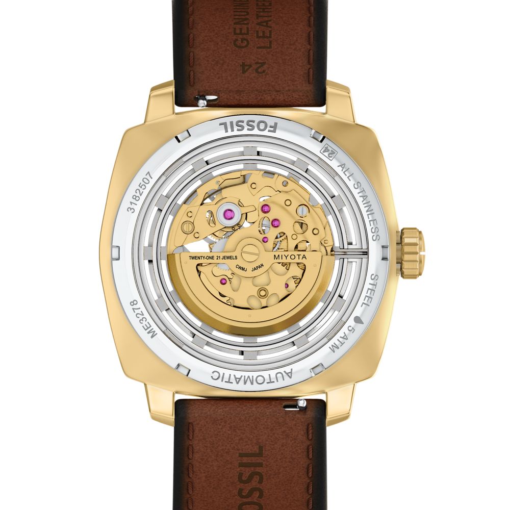 Fossil Machine 45mm Automatic Brown Leather Watch - ME3278 (2)