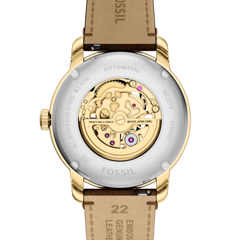 Fossil Heritage 44mm Automatic Brown Croco Leather Watch - ME3279 (2)