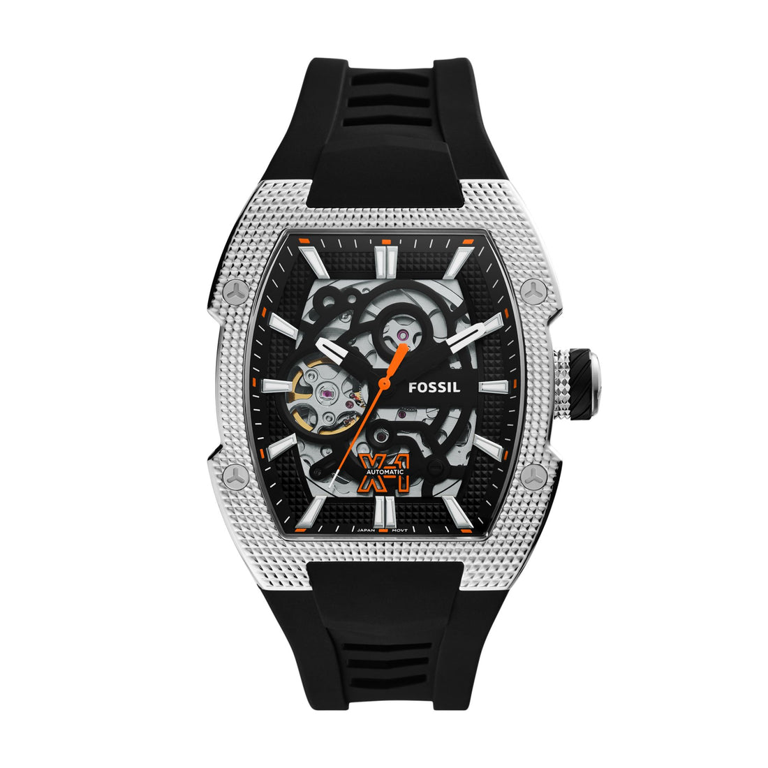 Fossil Machine X-1 42mm Automatic Black Silicone Watch - ME3282
