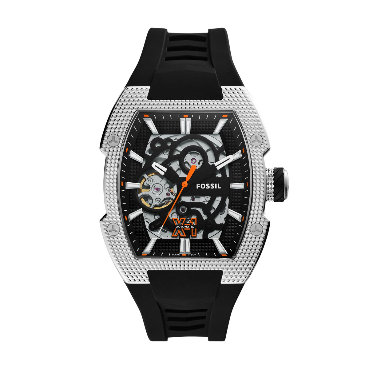 Fossil Machine X-1 42mm Automatic Black Silicone Watch - ME3282