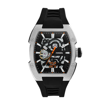 Fossil Machine X-1 42mm Automatic Black Silicone Watch - ME3282