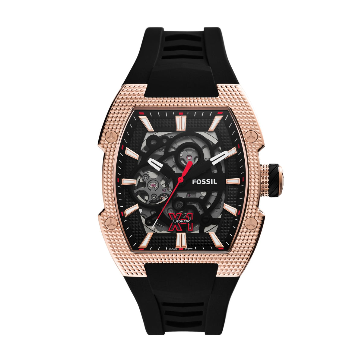 Fossil Machine X-1 42mm Automatic Black Silicone Watch - ME3283