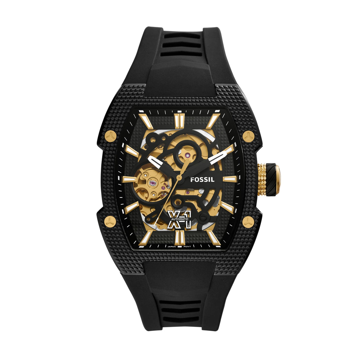 Fossil Machine X-1 42mm Automatic Black Silicone Watch - ME3284
