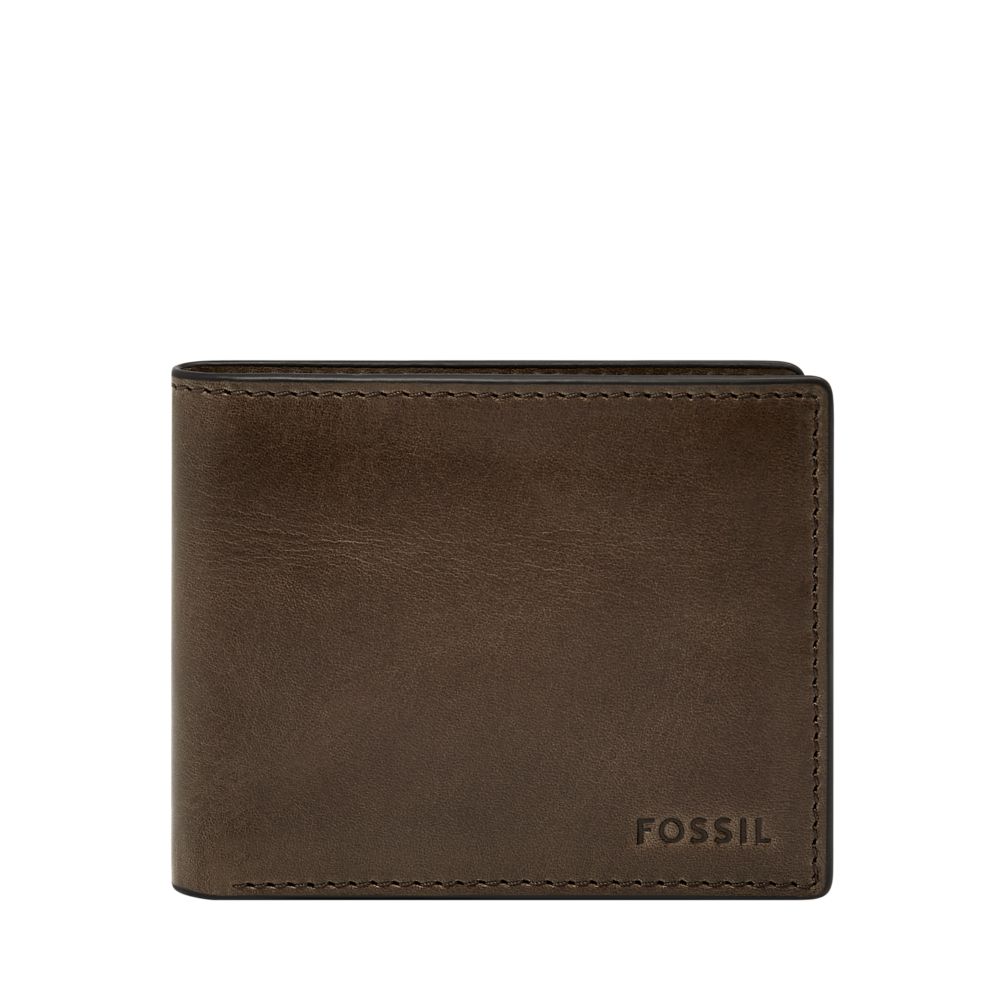 DERRICK GREY LEATHER BIFOLD