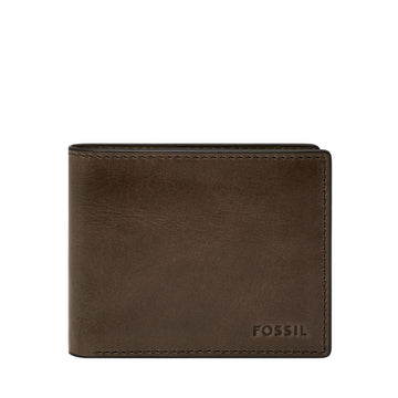 DERRICK GREY LEATHER BIFOLD