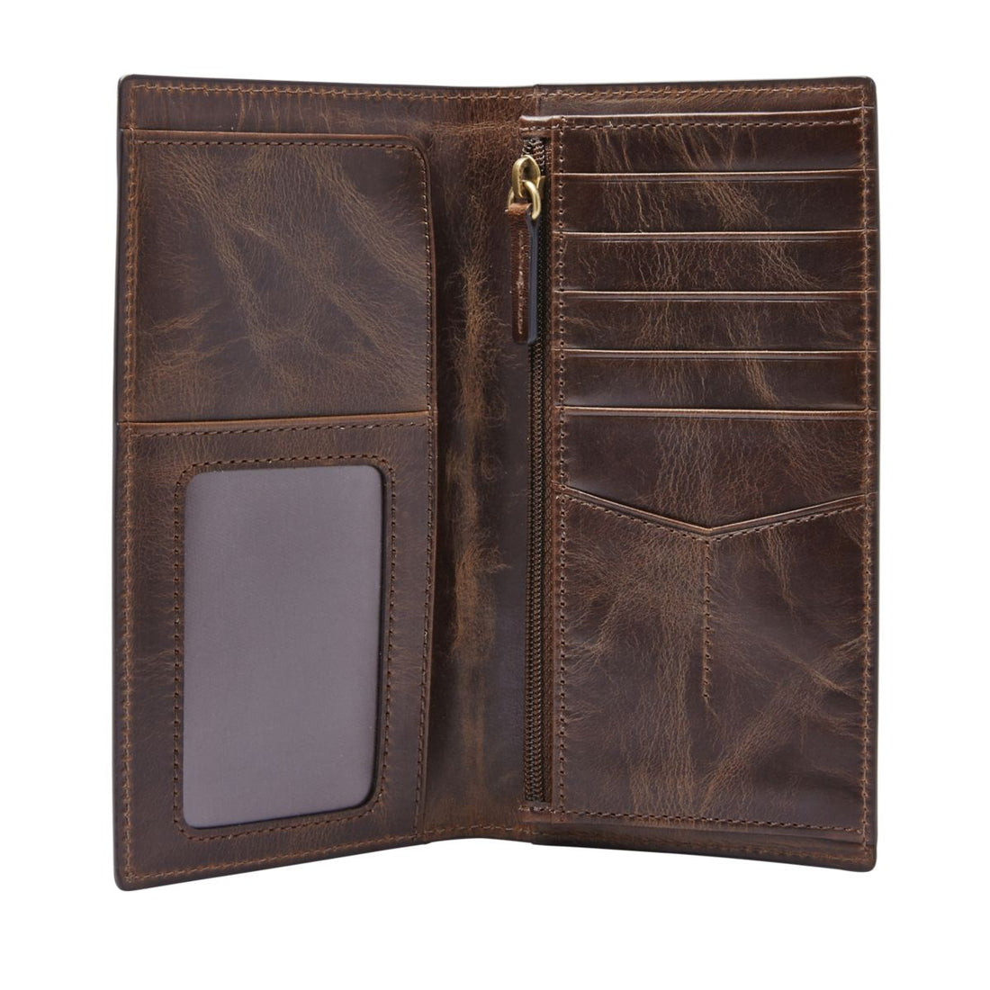 Fossil Men Long Wallet Dark Brown Executive Wallet - ML3683201