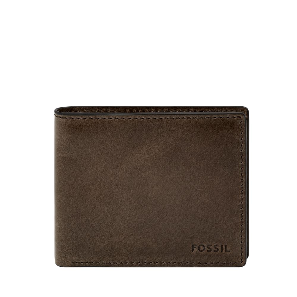 Fossil Men's Derrick RFID Leather Coin Pocket Bifold - ML3687147