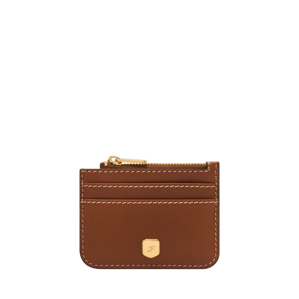 Fossil Women's Lennox Smooth Leather Zip Card Case - SL10078200